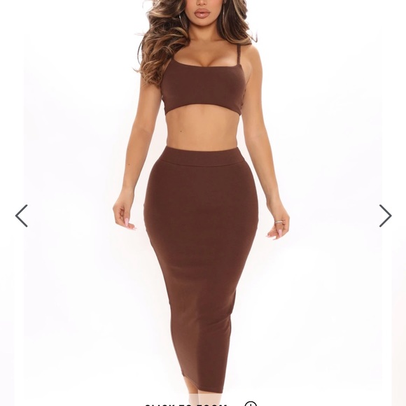 Fashion Nova Dresses & Skirts - Mocha crop top and skirt set